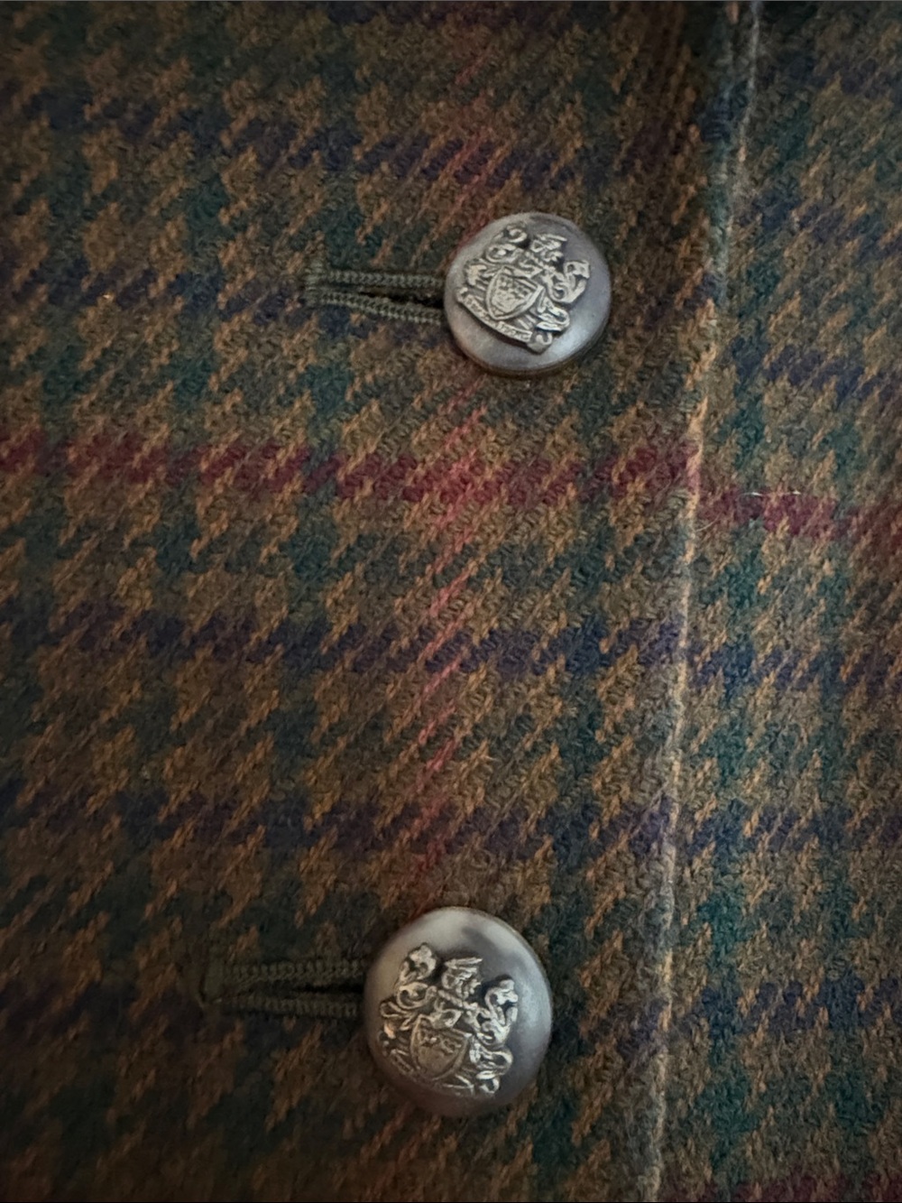 Aquascutum London Brown & Green Plaid Tweed Blazer size 4 - Picture 4 of 10